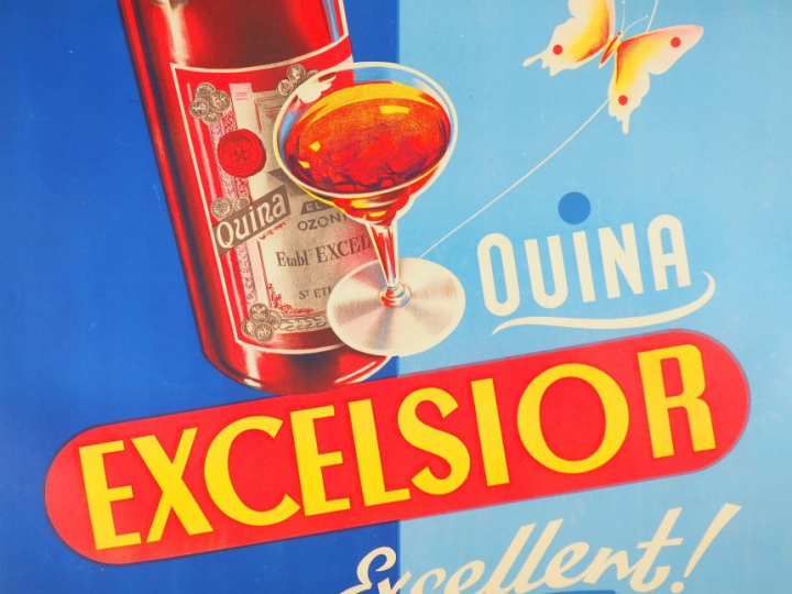EXCELSIOR QUINA. Affiche par Kalischer, imprimeries réunies de Lyon, c