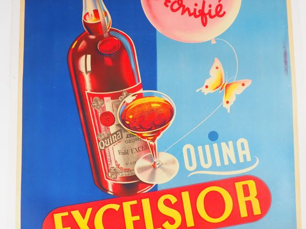 EXCELSIOR QUINA. Affiche par Kalischer, imprimeries réunies de Lyon, c