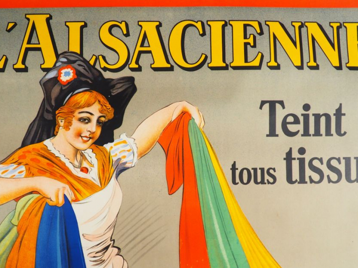 L’ALSACIENNE. Affiche par Dorfi, imprimerie Goossens (Belgique). Circa