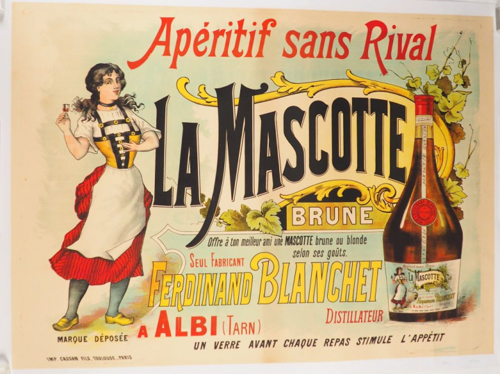 LA MASCOTTE. Affiche anonyme, imprimerie Cassan Toulouse, circa 1950. 