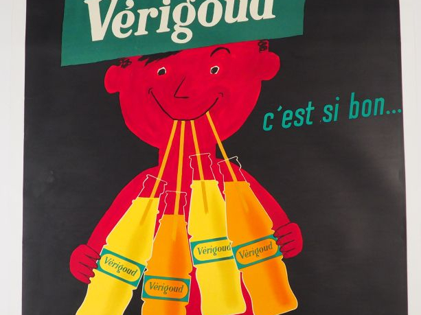 VERIGOUD. Affiche par Raymond Savignac, imprimerie De Plas, 1955. Cond