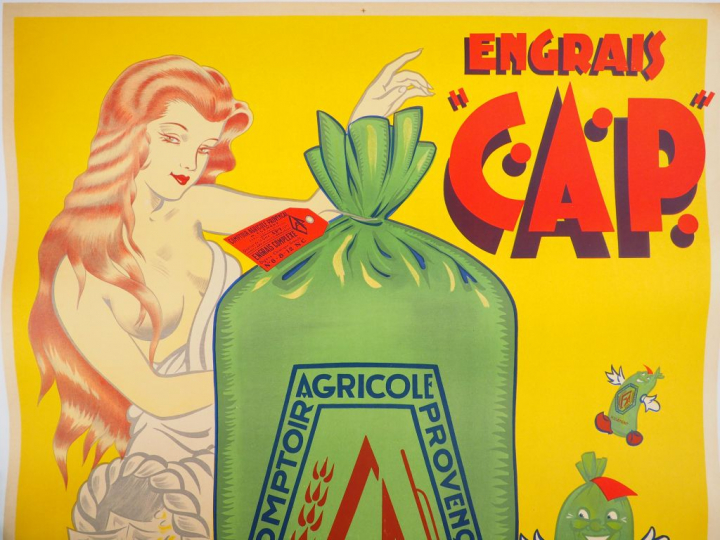 ENGRAIS C.A.P. Affiche par Fernand Bourgeois, imprimerie Reboulin Apt,