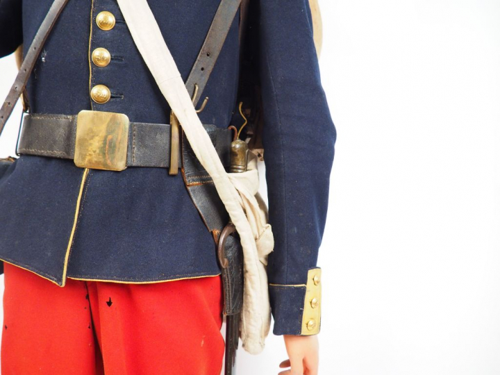 Mannequin ancien en uniforme de voltigeur du 54ème régiment d’infanter