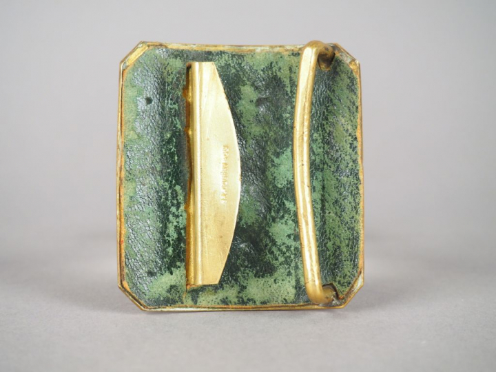 Belle plaque de ceinturon de cent-gardes, plateau rectangulaire à pans