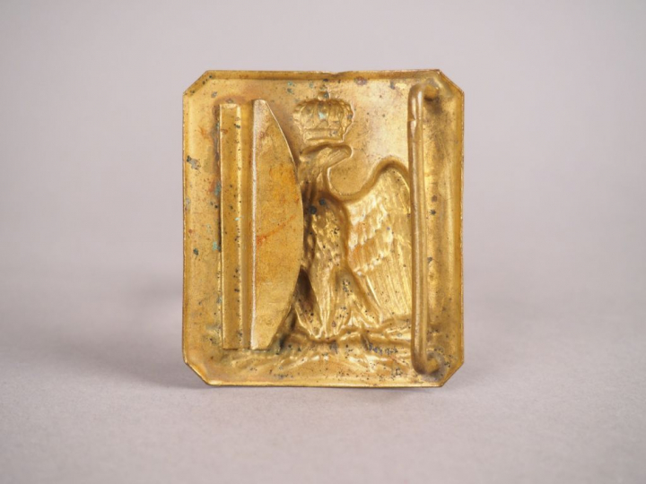 Plateau de ceinturon rectangulaire épais à pans coupés de la Garde Nat