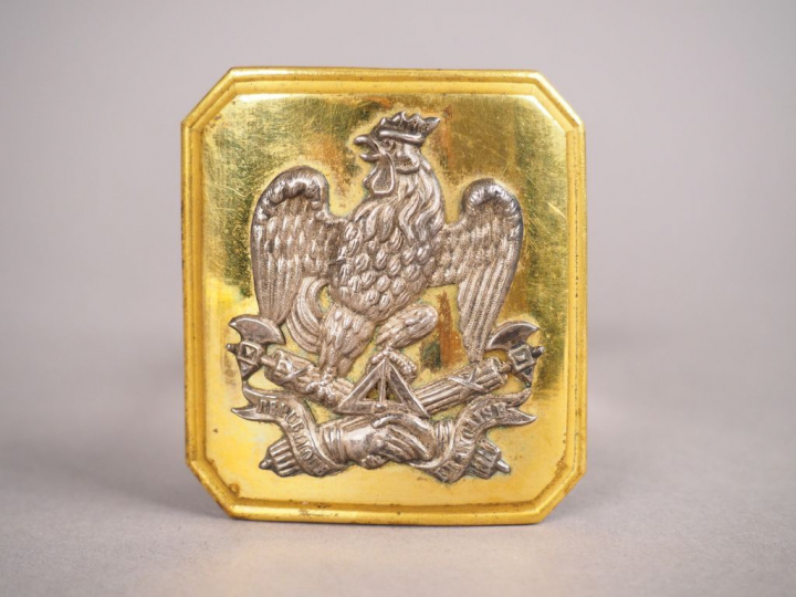 Plateau de ceinturon rectangulaire à pans coupés d’officier de la Gard