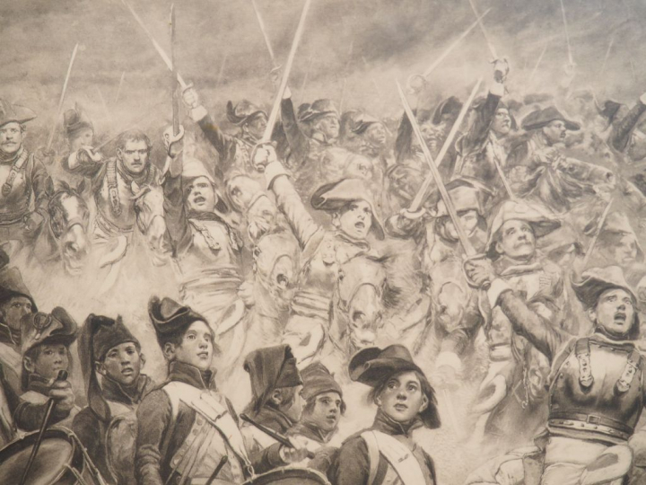 E. DETAILLE. Grande lithographie en noir « La Victoire », dans un cadr