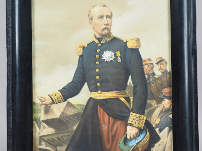 LALAISSE « Le Maréchal Mac Mahon après la victoire » Pastel.  Signé en