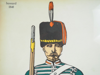 Vente aux enchères Paire d’images d’Epinal « Zouave 1852 » et « Hussard 1840 ». Pellerin 