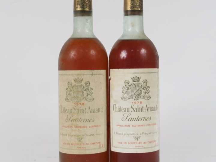 2 BOUTEILLES CHÂTEAU SAINT AMAND SAUTERNES - 1978 - 1 HEP/1 HEP-MEP