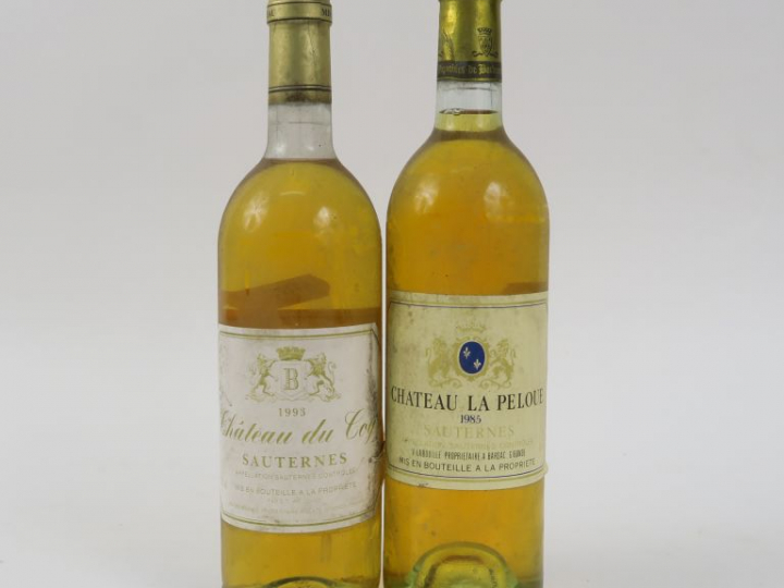 2 BOUTEILLES SAUTERNES : 1 CHÂTEAU LA PELOUE 1985 - 1 CHÂTEAU DU COY 1