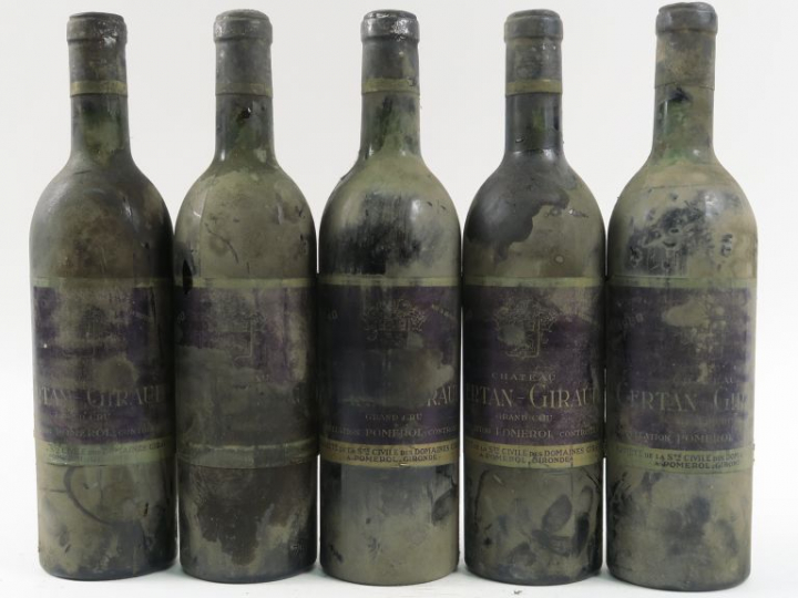 5 BOUTEILLES CHÂTEAU CERTAN GIRAUD POMEROL - 1960 - 1 LB/2 MEP/2 BEP/B