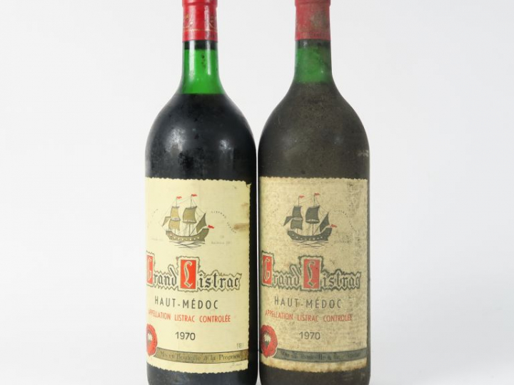 2 MAGNUMS GRAND LISTRAC HAUT MÉDOC - 1970 - 1 BG/1 LB