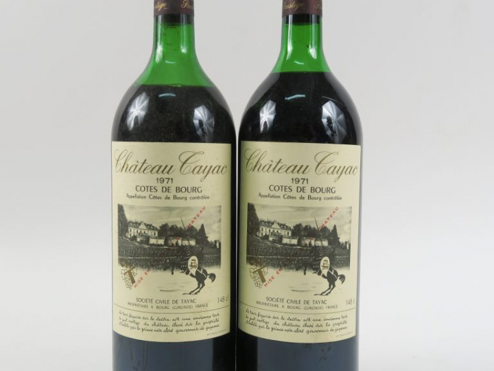 2 MAGNUMS CHÂTEAU TAYAC CÔTES DE BOURG - 1971 - 1 LB-HEP/1 MEP 