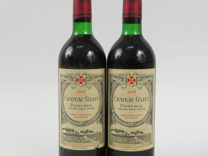 2 BOUTEILLES CHÂTEAU GAZIN POMEROL - 1975 - BG