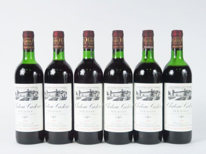 6 BOUTEILLES CHÂTEAU CASTERA MÉDOC - 1978 - 3 BG/1 HEP/2 MEP