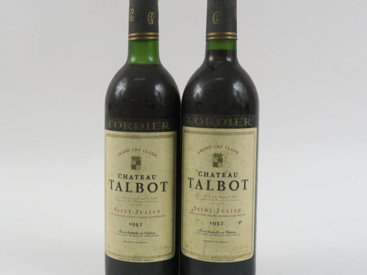 2 BOUTEILLES CHÂTEAU TALBOT GCC ST JULIEN - 1982 - 1 LB