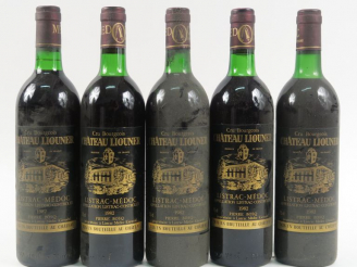 Vente aux enchères 5 BOUTEILLES CHÂTEAU LIOUNER P. BOSQ CB LISTRAC MÉDOC - 1982 - LB