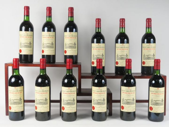 12 BOUTEILLES CHÂTEAU GRAND CORBIN DESPAGNE GC ST EMILION - 1982 - CBO
