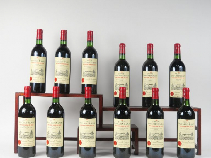 12 BOUTEILLES CHÂTEAU GRAND CORBIN DESPAGNE GC ST EMILION - 1982 - CBO