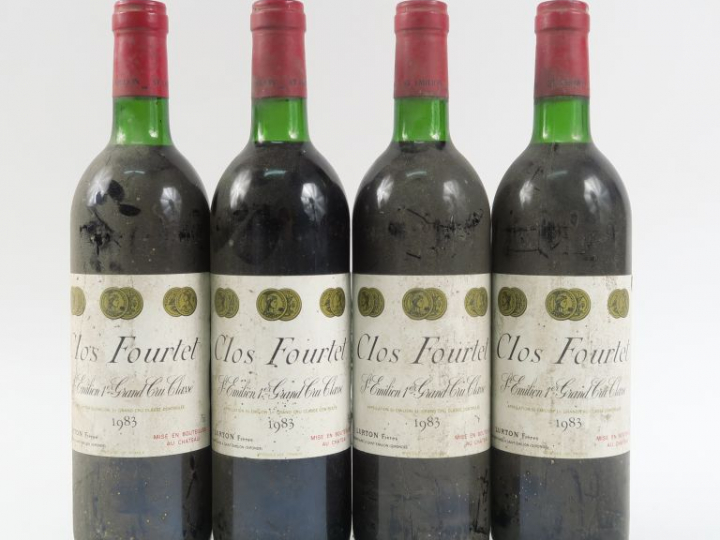 4 BOUTEILLES CLOS FOURTET 1er GCC ST EMILION - 1983 - BG