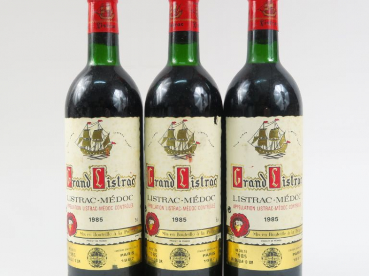 3 BOUTEILLES GRAND LISTRAC - 1985 - BG