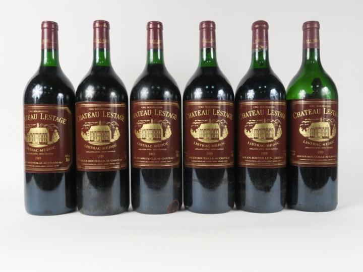 6 MAGNUMS CHÂTEAU LESTAGE CB LISTRAC MÉDOC - 1989 - CBO - 5 BG/1 VIDAN