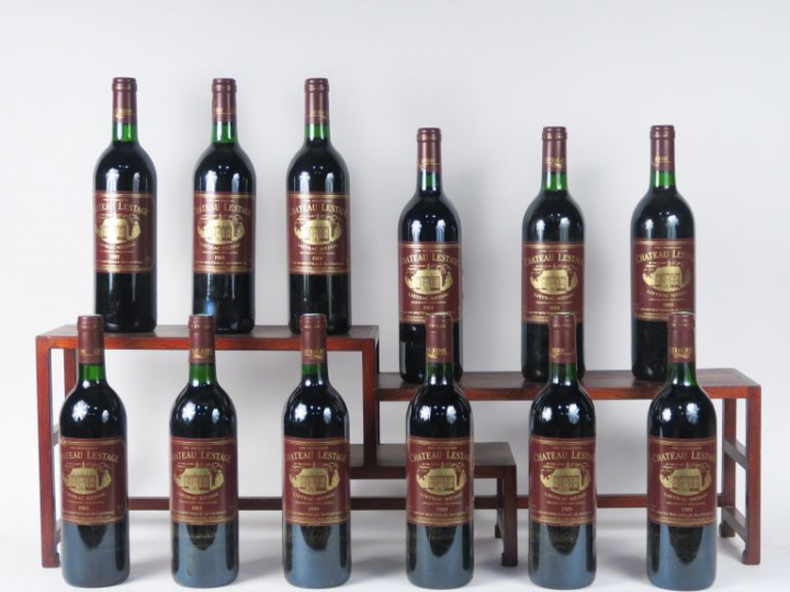 12 BOUTEILLES CHÂTEAU LESTAGE CB LISTRAC MÉDOC - 1989 - CBO - BG