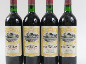 Vente aux enchères 4 BOUTEILLES CHÂTEAU PEDESCLAUX GCC PAUILLAC - 1993 - 3 BG+/1 BG