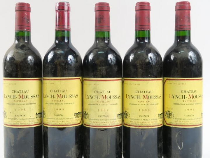 5 BOUTEILLES CHÂTEAU LYNCH MOUSSAS GCC PAUILLAC - 1998