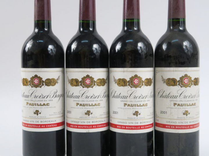 4 BOUTEILLES CHÂTEAU CROIZET BAGES GCC PAUILLAC - 2001