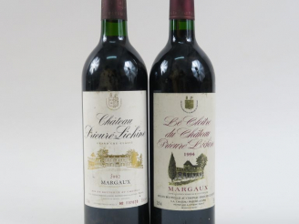 Vente aux enchères 2 BOUTEILLES CHÂTEAU PRIEURÉ LICHINE GCC MARGAUX : 1 PRIEURÉ 2002 BG -