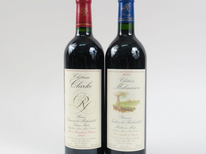 2 BOUTEILLES : 1 CHÂTEAU CLARKE LISTRAC 1999 - 1 CHÂTEAU MALMAISON CB 