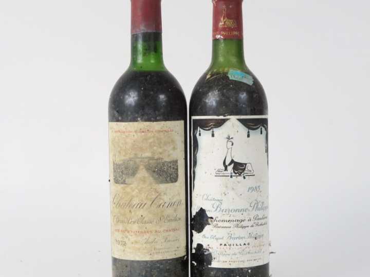 2 BOUTEILLES : 1 CHÂTEAU CANON 1er GCC ST EMILION 1972 HEP - 1 CHÂTEAU