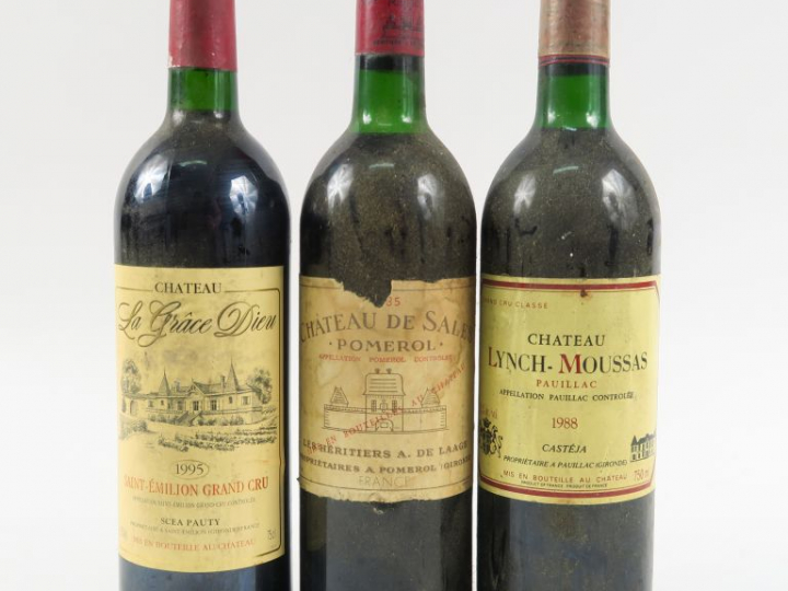 3 BOUTEILLES : 1 CHÂTEAU DE SALES POMEROL 1985 LB - 1 CHÂTEAU LYNCH MO