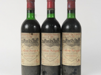 Vente aux enchères 3 BOUTEILLES CHÂTEAU CALON SÉGUR GCC ST ESTÈPHE : 2 de 1970 BG/EF - 1 