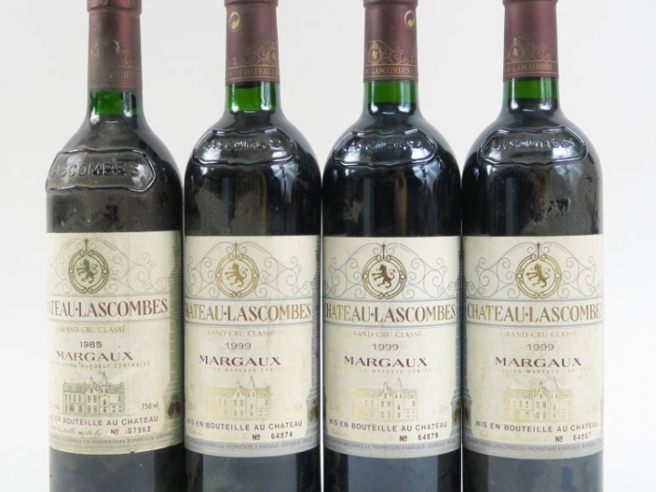 4 BOUTEILLES CHÂTEAU LASCOMBES GCC MARGAUX : 1 de 1985 - 3 de 1999