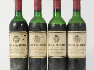 Vente aux enchères 4 BOUTEILLES CHÂTEAU DU TERTRE GCC MARGAUX : 2 de 1970 MEP - 2 de 1972