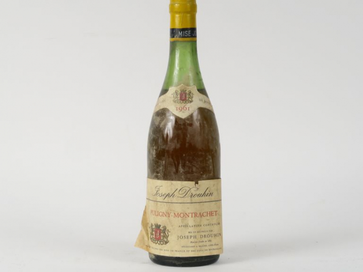 1 BOUTEILLE PULIGNY MONTRACHET J. DROUHIN - 1961 - 5.5 CM/BS