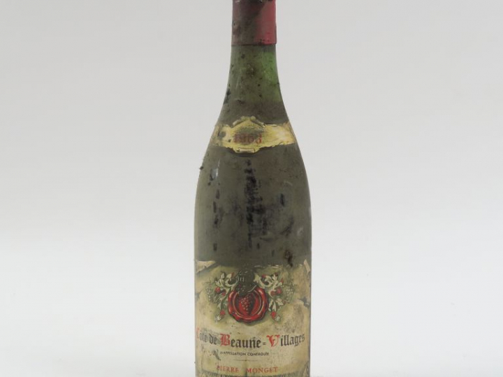 1 BOUTEILLE CÔTE DE BEAUNE VILLAGE P. MONGET - 1963 - 3 CM/BS