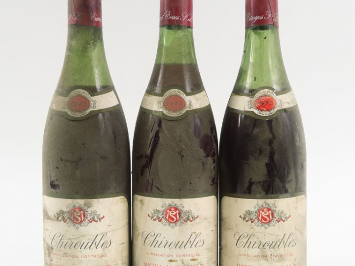 3 BOUTEILLES CHIROUBLES M. de SEIGNAULD - 1973 - 3 CM/5 CM/6 CM/BS