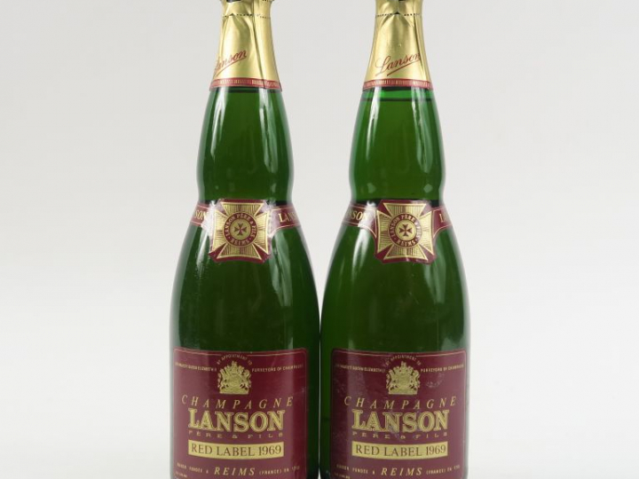 2 BOUTEILLES CHAMPAGNE LANSON 'RED LABEL' - 1969