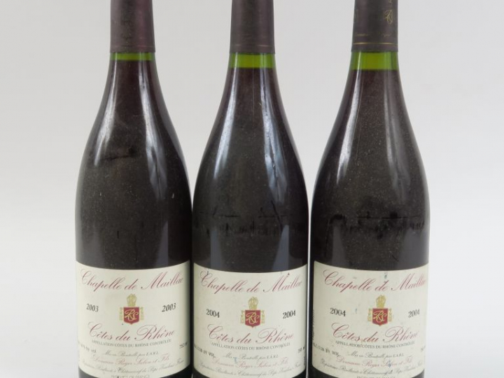 3 BOUTEILLES CÔTES DU RHÔNE 'CHAPELLE DE MAILLAC' R. SABON - 2004