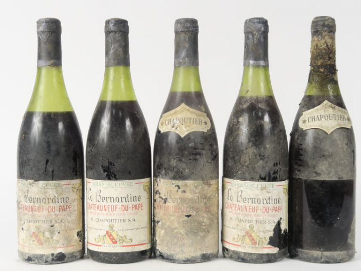 5 BOUTEILLES CHÂTEAUNEUF DU PAPE 'LA BERNARDINE' GRANDE CUVÉE M. CHAPO