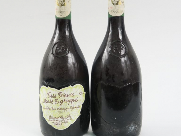 2 BOUTEILLES TRÈS VIEUX MARC ÉGRAPPÉ VEDRENNE - 1 SE