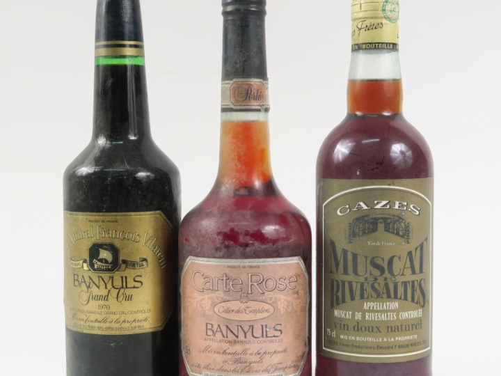 3 BOUTEILLES : 1 BANYULS GC 'CUVÉE AMIRAL FRANÇOIS VILAREM' 1970 - 1 M