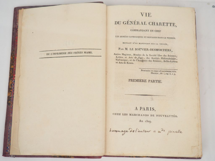 LE BOUVIER-DESMORTIERS. Vie du Général Charrette, commandant en chef d