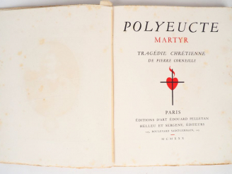 Vente aux enchères CORNEILLE (Pierre). Polyeucte, martyr. Tragédie chrétienne. Paris, Pel