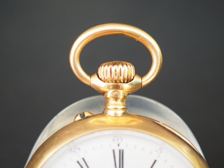 Montre de gousset Napoléon III en or jaune, monogrammée, signée à l'in