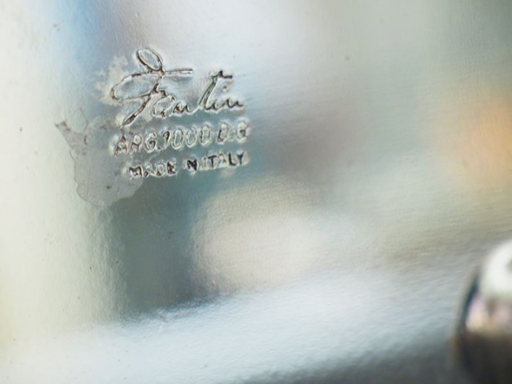 Sucrier de style Art Déco en métal argenté, travail italien